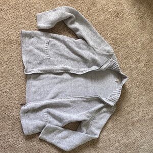 LL Bean Light Gray Knit Open Cardigan